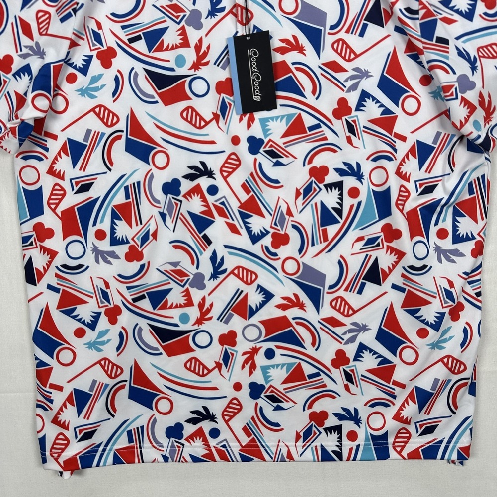 Good Good Proud‎ & True Polo Shirt Mens XL Multicolor Golf Graphic Stretch NWT - Picture 4 of 10